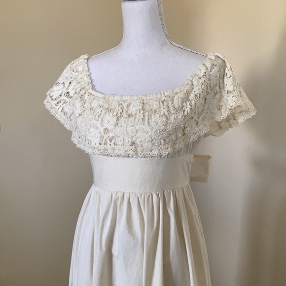 Vintage 1970s Gunne Sax By Jessica San Fransisco Cotton Muslin Wedding Dress - Picture 2 of 16